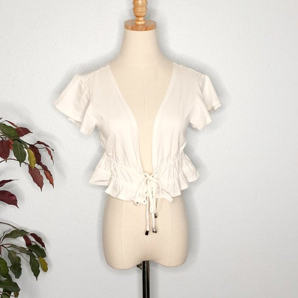 Princess Polly Tops - Princess Polly Jamison Reid White Crop Top Short Sleeve 4